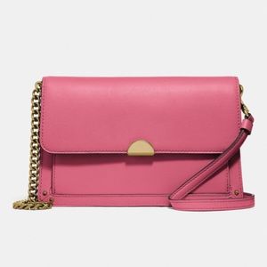 COACH 1941 DREAMER GLOVE TANNED LEATHER CONVERTIBLE CROSSBODY GOLD CHAIN PINK